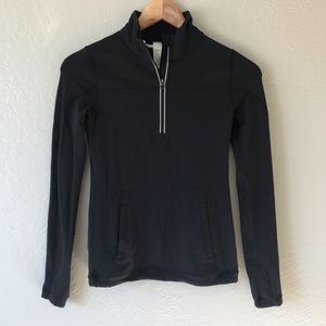 Ivivva Black Quarter Zip Long Sleeve Thumb Holes Jacket